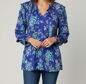 Candace Cameron Bure Blouse Ruffle Detail, Size 1X